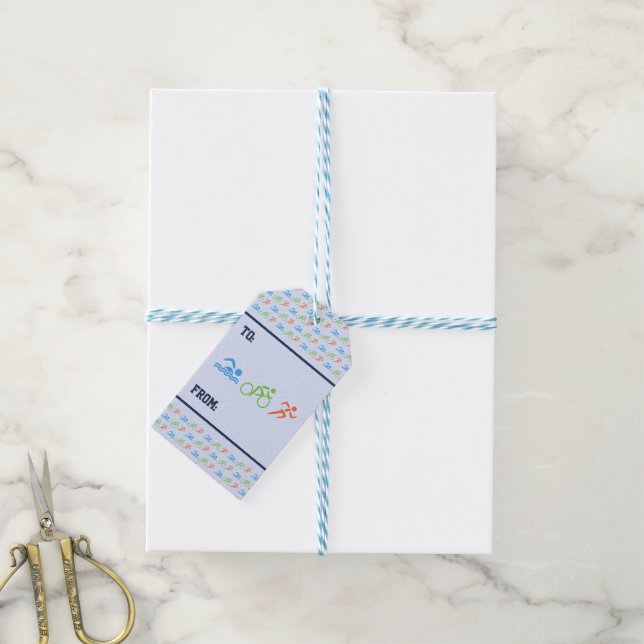 Etiqueta Para Presente Temas dos esportes triathlon (Com cordão)