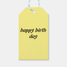 Etiqueta Para Presente tenda do dia de parto feliz amarela