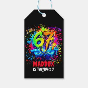 Etiqueta Para Presente Tendência de festa de aniversário Neon Grafite Sei