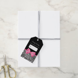 Etiqueta Para Presente Tendência Zebra Impressa Com Arco Rosa Chic Boutiq