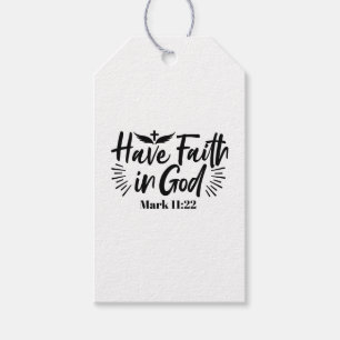 Etiqueta Para Presente Tenha fé em Deus, marque a citação 11:22 Inspiraci