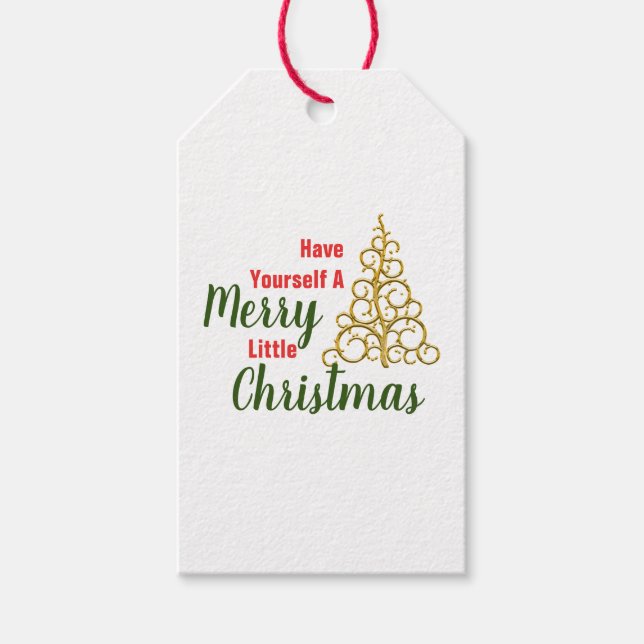 Etiqueta Para Presente Tenha Um Natal Feliz e Alegre (Frente)