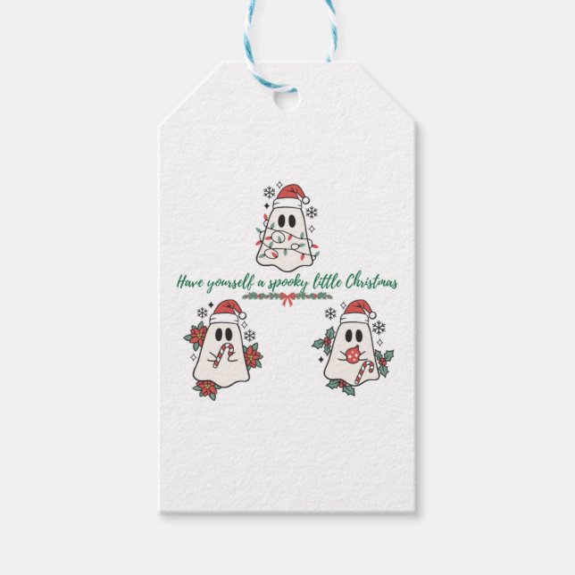 Etiqueta Para Presente Tenha um pequeno Natal assustador (Frente)