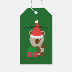 Etiqueta Para Presente Tenha um urso de Natal feliz
