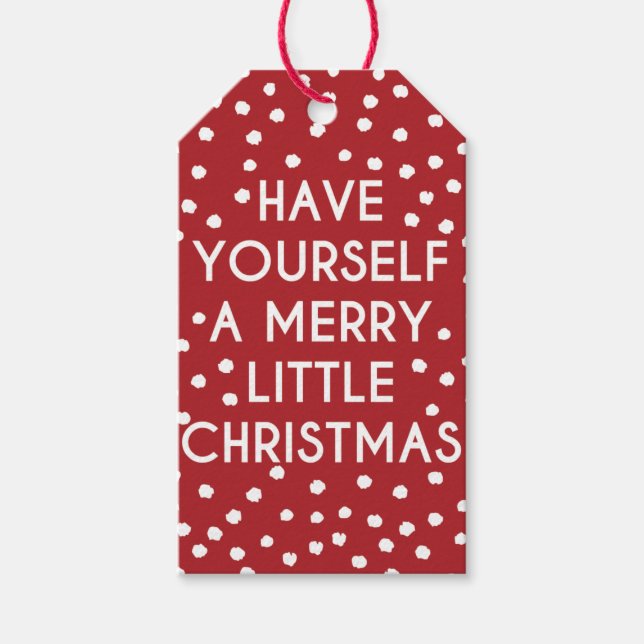 Etiqueta Para Presente Tenha Uma Feliz De Bolinhas De Natal (Frente)