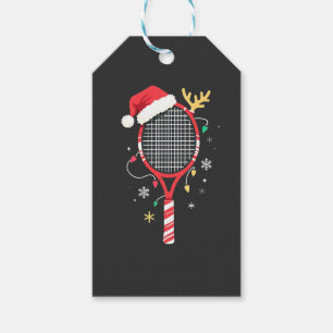 Etiqueta Para Presente Tênis Paddle com Papai Noel e Luzes de Natal