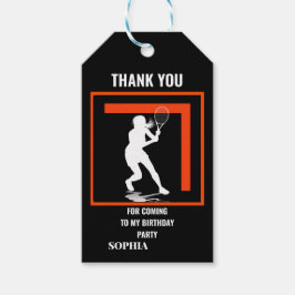 Etiqueta Para Presente Tennis Birthday, Tennis Girl Player