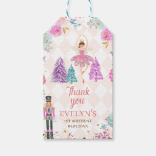 Etiqueta Para Presente Terra do Quebra-Nozes Floral Rosa, de Docinho, Ani