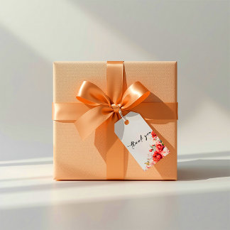 Etiqueta Para Presente Terracotta Burgundy Blush Floral Wedding Thank You