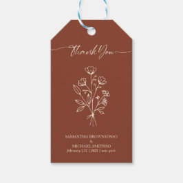 Etiqueta Para Presente Terracotta Caligrafia Boho Botânicos Obrigado