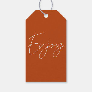 Etiqueta Para Presente Terracotta Caligrafia Elegante Aproveite Feito à M