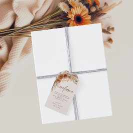 Etiqueta Para Presente Terracotta Fall Floral Weding Bag Bem-vindo