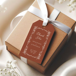 Etiqueta Para Presente Terracotta Floral Weding Obrigado