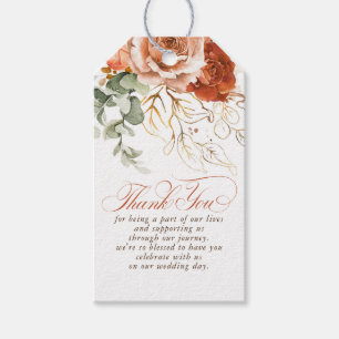 Etiqueta Para Presente Terracotta Flowers Boho Obrigado