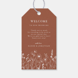 Etiqueta Para Presente Terracotta Rustic Floral Fall Wildflower Casamento