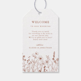 Etiqueta Para Presente Terracotta Rustic Floral Fall Wildflower Casamento