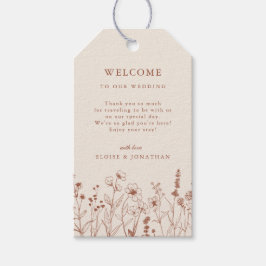 Etiqueta Para Presente Terracotta Rustic Floral Fall Wildflower Casamento