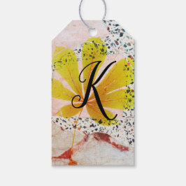 Etiqueta Para Presente Terrazzo e Monograma Botânico