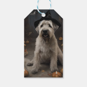 Etiqueta Para Presente Terror de Halloween das Abóboras do Wheaten Terrie