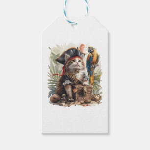 Etiqueta Para Presente Tesouro do Gato Pirata