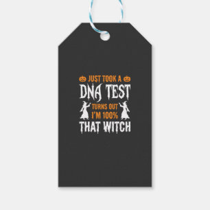 Etiqueta Para Presente Teste de DNA de Bruxa Engraçado de Halloween Gráfi