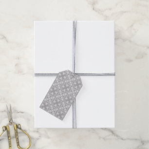 Etiqueta Para Presente Teste padrão branco e cinzento personalizado