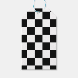Etiqueta Para Presente Teste padrão Checkered preto e branco