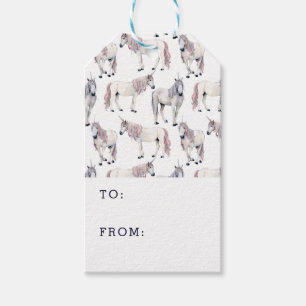 Etiqueta Para Presente Teste padrão do conto de fadas do unicórnio da