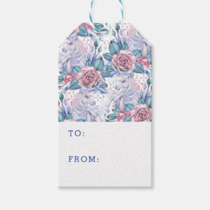 Etiqueta Para Presente Teste padrão do rosa do rosa & do azul