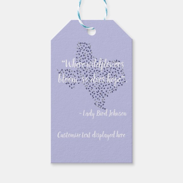 Etiqueta Para Presente Texas Bluebonnet Wildflower Mensagem de esperança (Frente)