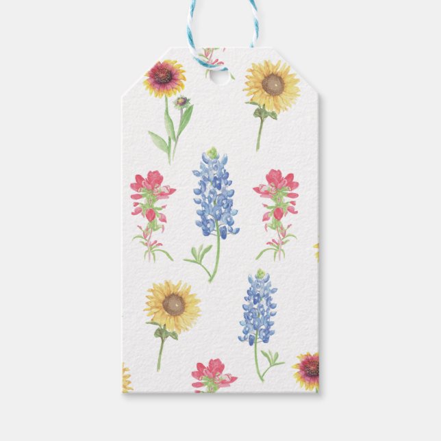 Etiqueta Para Presente Texas Wildflower Pattern (Frente)