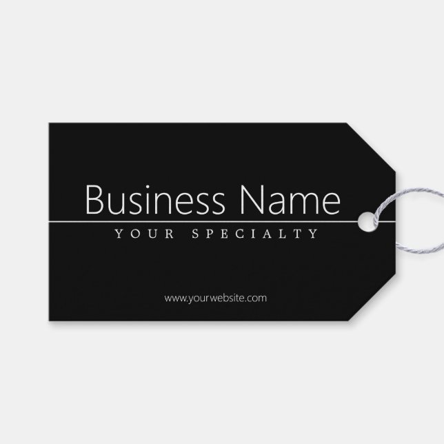 Etiqueta Para Presente Texto branco clássico simples em preto (Frente (horizontal))