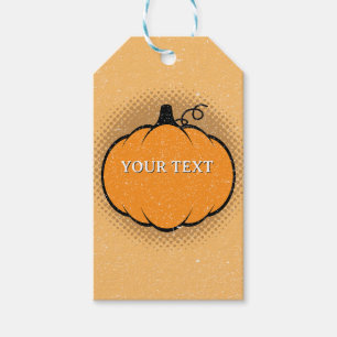 Etiqueta Para Presente Texto Personalizado de Desenho de Pumpkin da Estaç