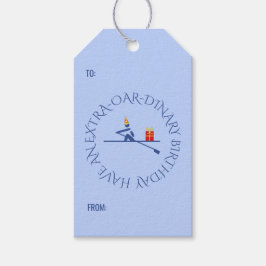 Etiqueta Para Presente Texto personalizado do remador de aniversário azul