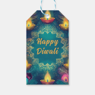 Etiqueta Para Presente Texto personalizado, Marca de Joy Diwali - Luz e A