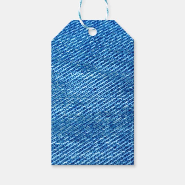 Etiqueta Para Presente Textura Blue Denim (Frente)