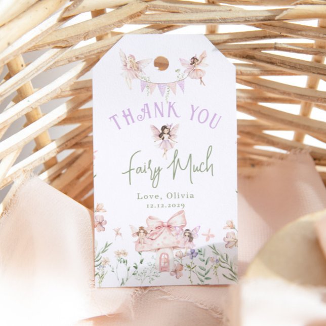 Etiqueta Para Presente Thank you Fairy Much Whimsical Fairy Birthday (Criador carregado)