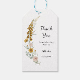 Etiqueta Para Presente Thank you floral Baby Shower yellow wildflower