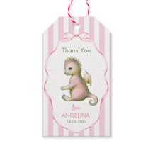 Thank you Gift Tag with cute baby shower dragon.