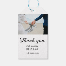 Etiqueta Para Presente Thank you modern simple wedding couple name messag