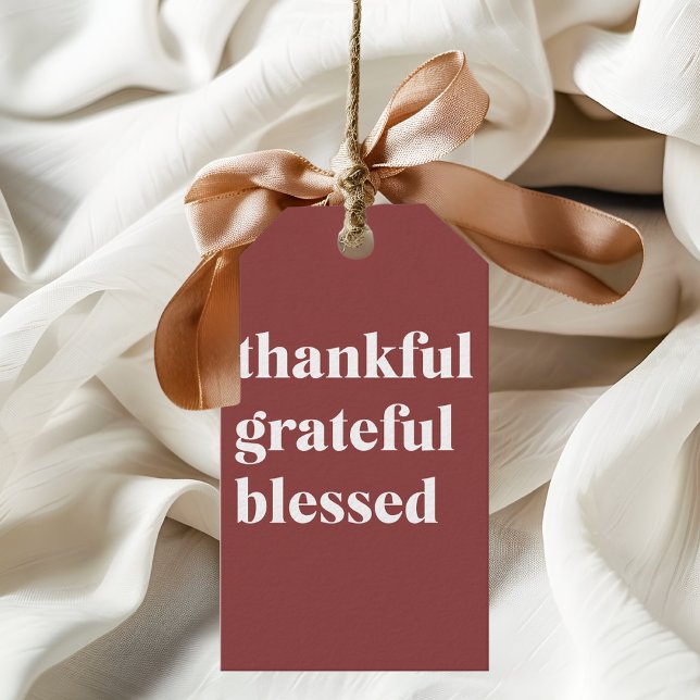 Etiqueta Para Presente Thankful Grateful Blessed (Criador carregado)