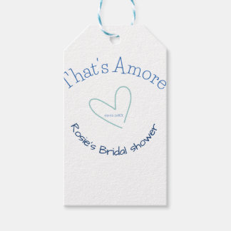 ETIQUETA PARA PRESENTE THATS AMORE BRIDAL SHOWER BLUE HEART NAME DATE SIM