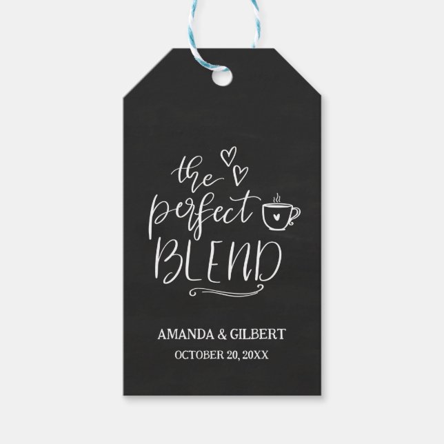 Etiqueta Para Presente The Perfect Blend Cute Script Chalkboard Wedding (Frente)