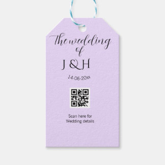 Etiqueta Para Presente The wedding of add couple name QR code scan detail
