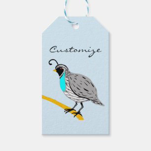 Etiqueta Para Presente Thunder_Cove de Quail com gargalo azul