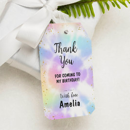 Etiqueta Para Presente Tie Dye primeiro aniversario Obrigado