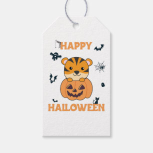 Etiqueta Para Presente Tigre Em Pumpkin Sweet Tiger Happy Halloween Gift
