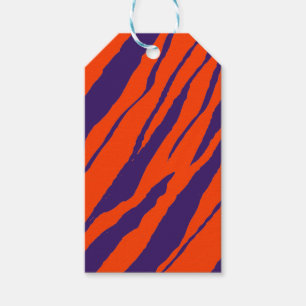Etiqueta Para Presente Tigre MVB Design- Laranja e púrpura