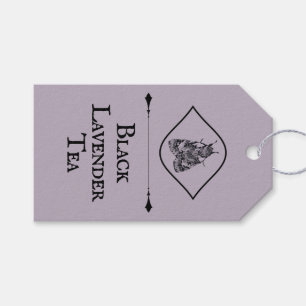 Etiqueta Para Presente Tinta Lavanda Empoeirada Vintage Amante da Maripos