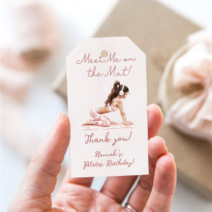 Etiqueta Para Presente Tinta rosa moderna pilates Princesa Festa de anive